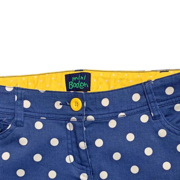 Mini Boden Blue with White Polka Crop Pants Girls Size‎ 13 Y - Picture 3 of 12